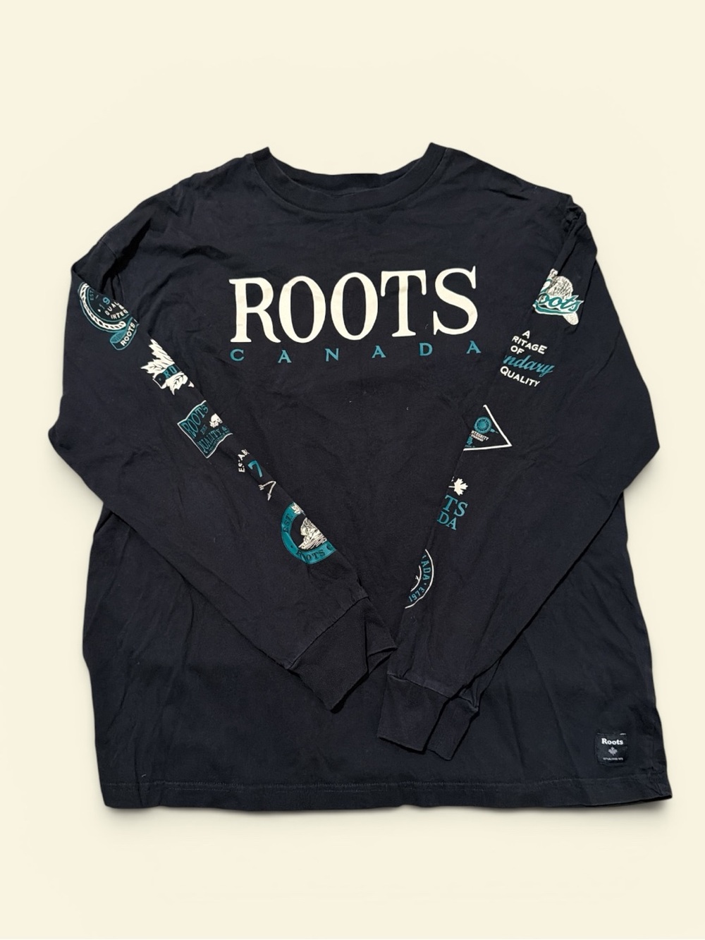 Roots Black Long Sleeve Graphic Tee